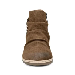 New Earth Shoes Hilaree Water Repellent Round Toe Ruched Casual Booties Medium Brown