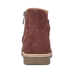Hot Earth Shoes Hilaree Water Repellent Round Toe Ruched Casual Booties Dark Red