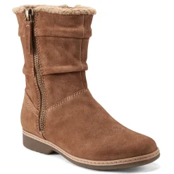 Hot Earth Shoes Hyland Water Repellent Round Toe Flat Casual Booties Medium Natural