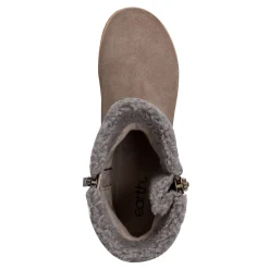 Sale Earth Shoes Hyland Water Repellent Round Toe Flat Casual Booties Dark Gray