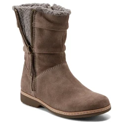 Sale Earth Shoes Hyland Water Repellent Round Toe Flat Casual Booties Dark Gray