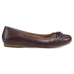 Clearance Earth Shoes Jacci Lightweight Round Toe Slip-on Dress Flats Dark Red