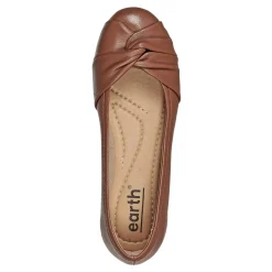 Outlet Earth Shoes Jacci Lightweight Round Toe Slip-on Dress Flats Dark Natural