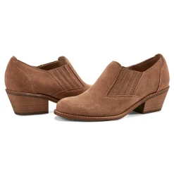 Sale Earth Shoes Jalin Block Heel Slip-on Casual Booties Medium Brown