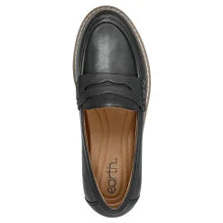 Discount Earth Shoes Javas Round Toe Casual Slip-on Loafers Black