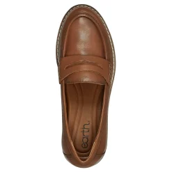 Discount Earth Shoes Javas Round Toe Casual Slip-on Loafers Medium Brown