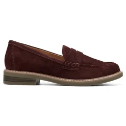 Sale Earth Shoes Javas Round Toe Casual Slip-on Loafers Dark Red