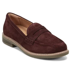 Sale Earth Shoes Javas Round Toe Casual Slip-on Loafers Dark Red