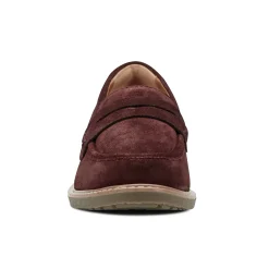 Sale Earth Shoes Javas Round Toe Casual Slip-on Loafers Dark Red