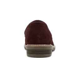 Sale Earth Shoes Javas Round Toe Casual Slip-on Loafers Dark Red