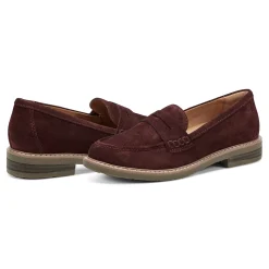 Sale Earth Shoes Javas Round Toe Casual Slip-on Loafers Dark Red
