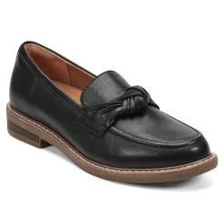 Earth Shoes Jayde Knotted Loafers Black Leather