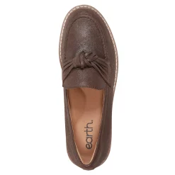 Online Earth Shoes Jayde Knotted Loafers Dark Brown Leather