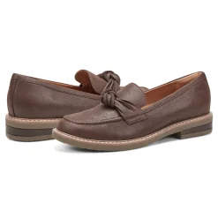 Online Earth Shoes Jayde Knotted Loafers Dark Brown Leather