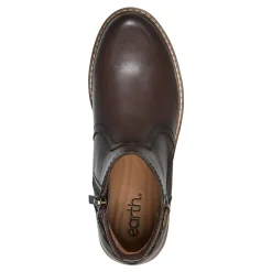 Outlet Earth Shoes Jenna Round Toe Casual Booties Dark Brown