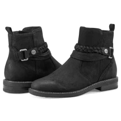 Outlet Earth Shoes Jeno Round Toe Casual Booties Black