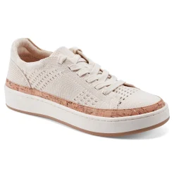 Hot Earth Shoes Knight Round Toe Lace-up Casual Sneakers Ivory