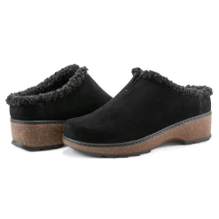 Earth Shoes Kolia Round Toe Slip-on Casual Clogs Black Suede