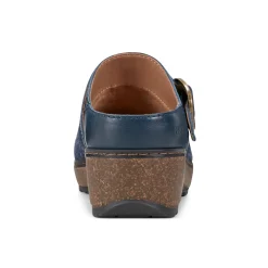 Sale Earth Shoes Kulla Slip-on Round Toe Casual Clogs Blue Wool