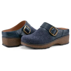 Sale Earth Shoes Kulla Slip-on Round Toe Casual Clogs Blue Wool