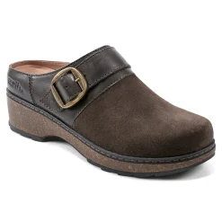 Sale Earth Shoes Kulla Slip-on Round Toe Casual Clogs Dark Brown