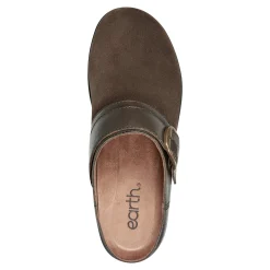 Sale Earth Shoes Kulla Slip-on Round Toe Casual Clogs Dark Brown