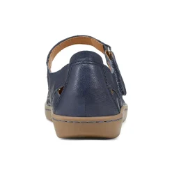 Earth Shoes Lady Perforated Slip-On Ballet Flat Dark Blue