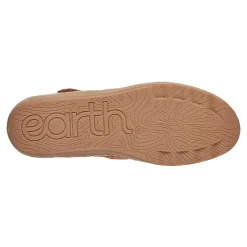 Clearance Earth Shoes Lady Perforated Slip-On Ballet Flat Dark Brown