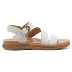 Hot Earth Shoes Lainey Casual Strappy Round Toe Flat Sandals Ivory