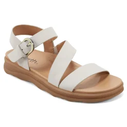 Hot Earth Shoes Lainey Casual Strappy Round Toe Flat Sandals Ivory