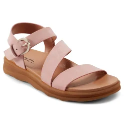 Earth Shoes Lainey Casual Strappy Round Toe Flat Sandals Light Pink