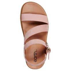 Earth Shoes Lainey Casual Strappy Round Toe Flat Sandals Light Pink