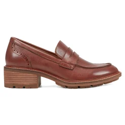Sale Earth Shoes Lindy Almond Toe Casual Slip-on Penny Loafers Medium Brown