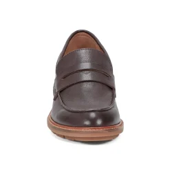 Sale Earth Shoes Lindy Almond Toe Casual Slip-on Penny Loafers Dark Red