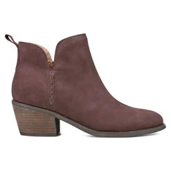 New Earth Shoes Marisole Block Heel Slip-on Casual Booties Dark Red