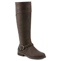 Online Earth Shoes Mira Round Toe High Shaft Casual Boots Dark Brown