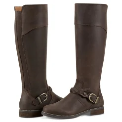 Online Earth Shoes Mira Round Toe High Shaft Casual Boots Dark Brown