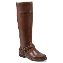 Clearance Earth Shoes Mira Round Toe High Shaft Casual Boots Medium Brown