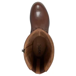 Clearance Earth Shoes Mira Round Toe High Shaft Casual Boots Medium Brown