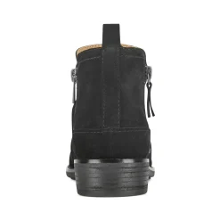 Earth Shoes Nadya Round Toe Ruched Casual Booties Black Suede