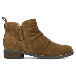 Earth Shoes Nadya Round Toe Ruched Casual Booties Natural