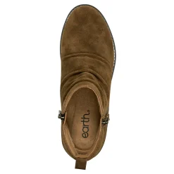 Earth Shoes Nadya Round Toe Ruched Casual Booties Natural