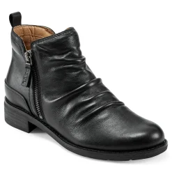 Earth Shoes Nadya Round Toe Ruched Casual Booties Black