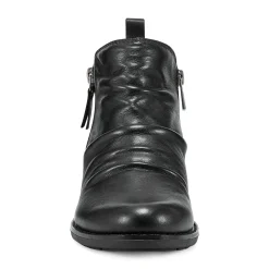 Earth Shoes Nadya Round Toe Ruched Casual Booties Black