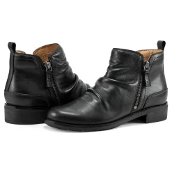 Earth Shoes Nadya Round Toe Ruched Casual Booties Black