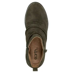 Best Earth Shoes Nadya Round Toe Ruched Casual Booties Dark Green