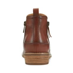 Best Earth Shoes Nadya Round Toe Ruched Casual Booties Medium Brown
