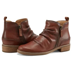 Best Earth Shoes Nadya Round Toe Ruched Casual Booties Medium Brown