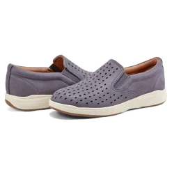 Outlet Earth Shoes Nel Laser Cut Round Toe Casual Slip-on Sneakers Blue