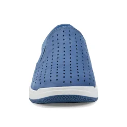 Online Earth Shoes Nel Laser Cut Round Toe Casual Slip-on Sneakers Medium Blue